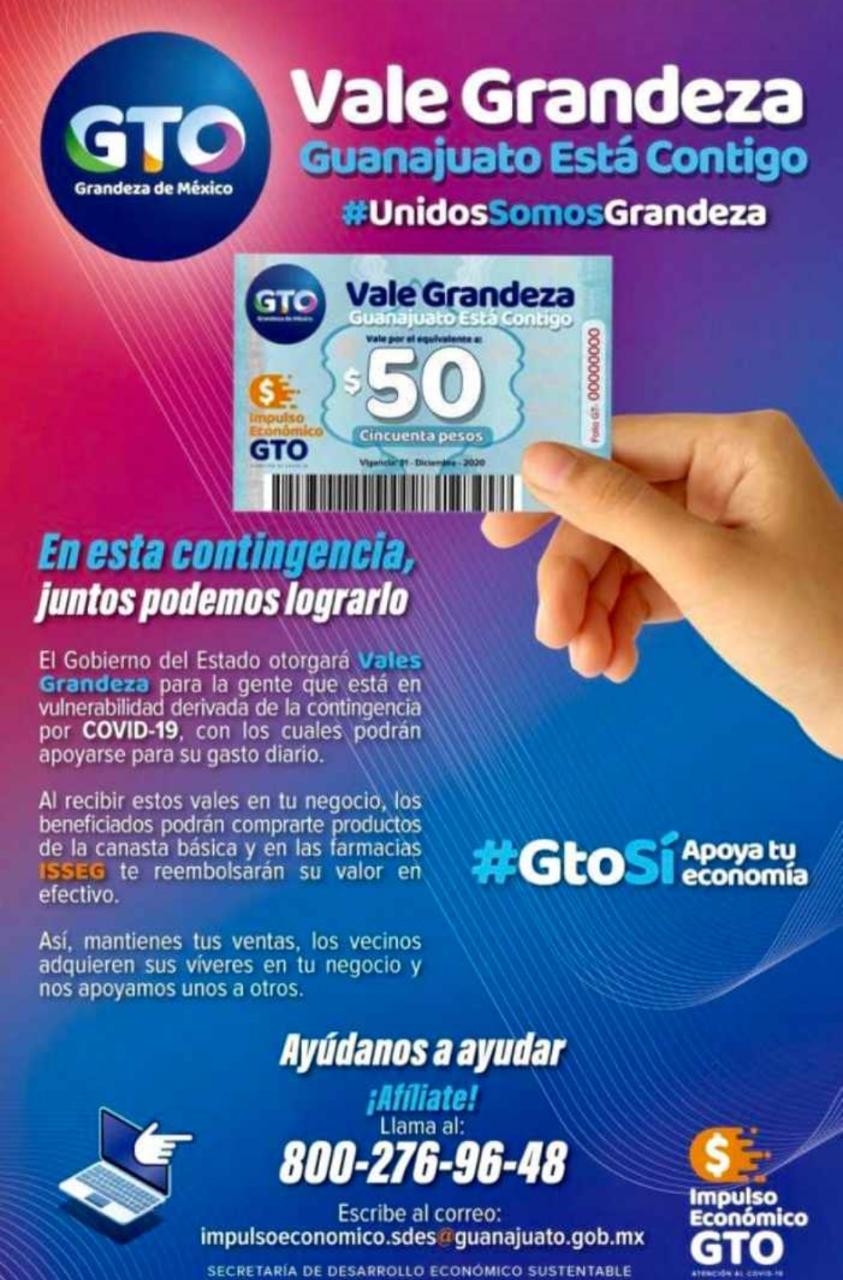 En Guanajuato apoyarán con vales de consumo local, a familias.