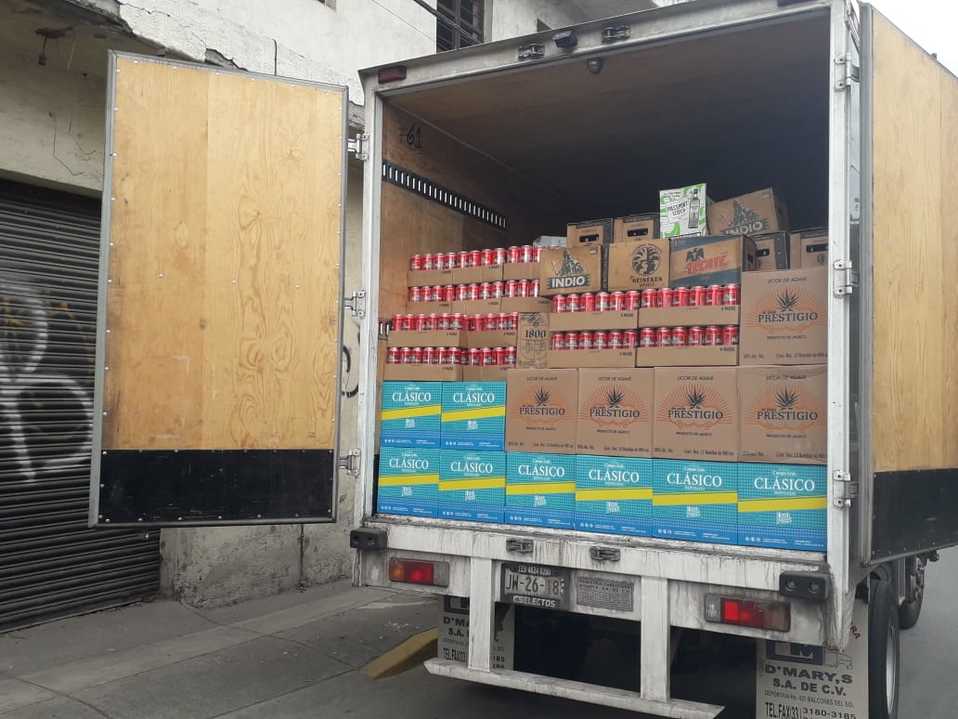 La carga del vehículo pesado de vinos y licores tenía un valor aproximado al medio millón de pesos