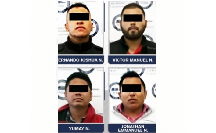 Fernando Joshua N., Víctor Manuel N., Yumay N., y Jonathan Emmanuel N., presuntos responsables del delito de robo agravado. (Especial)