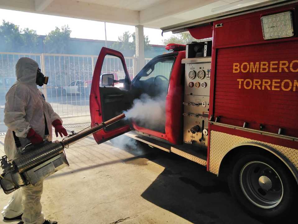 La estación de bomberos también fue desinfectada tras el posible contagio de un rescatista. (Especial)