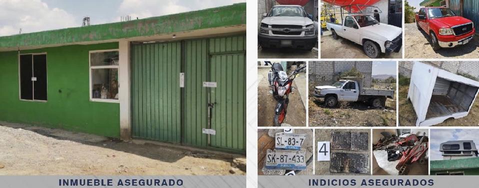 LA FGE recuperó vehículos robados y autopartes en la capital. (Especial)