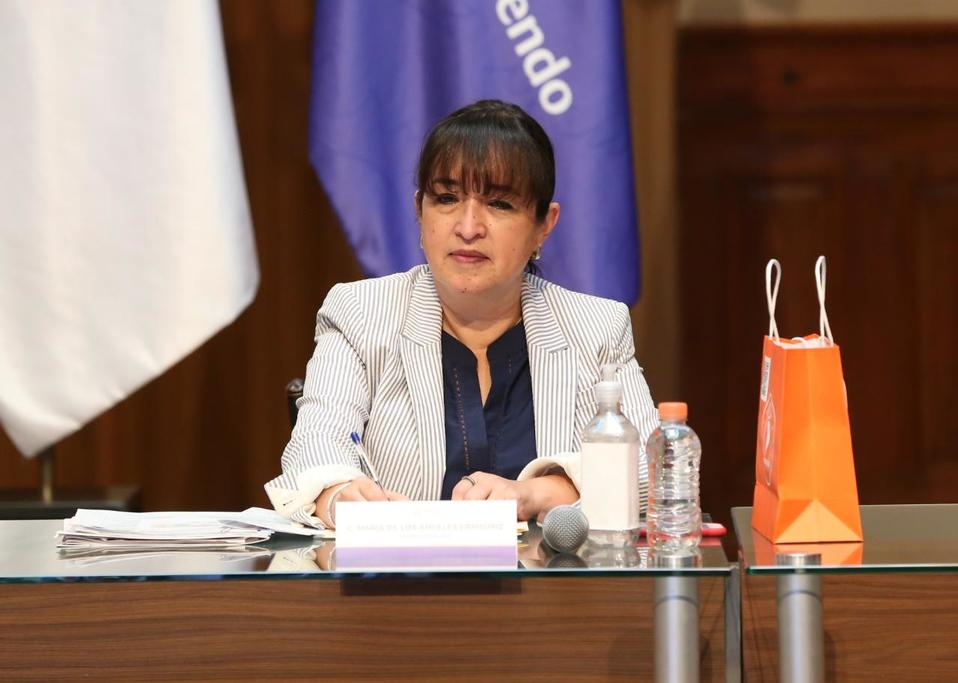 María de los Ángeles Erisúrriz, secretaria de Educación estatal. Foto: Raúl Palacios.