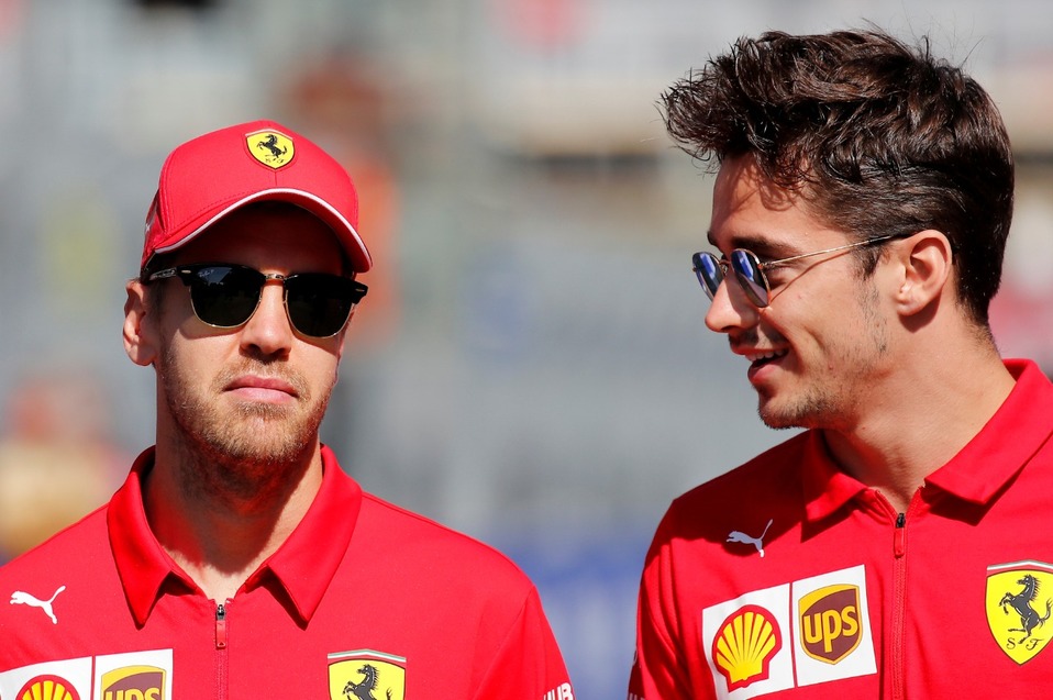 Sebastian Vettel y Charles Leclerc (Reuters)