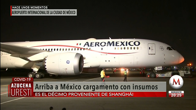 Llega a México el décimo vuelo de China con equipo médico y ventiladores