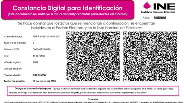 ¿No tienes credencial de elector? INE dará constancia digital durante contingencia