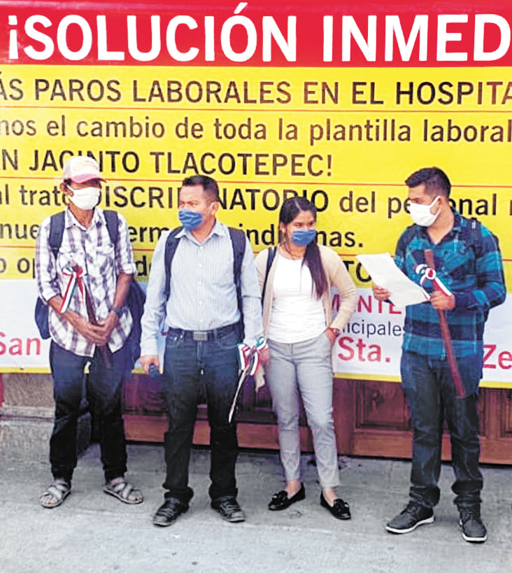 Inconformes durante su manifestación. (Especial)