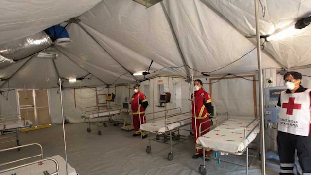 INER y Cruz Roja instalan hospital de campo para casos de coronavirus