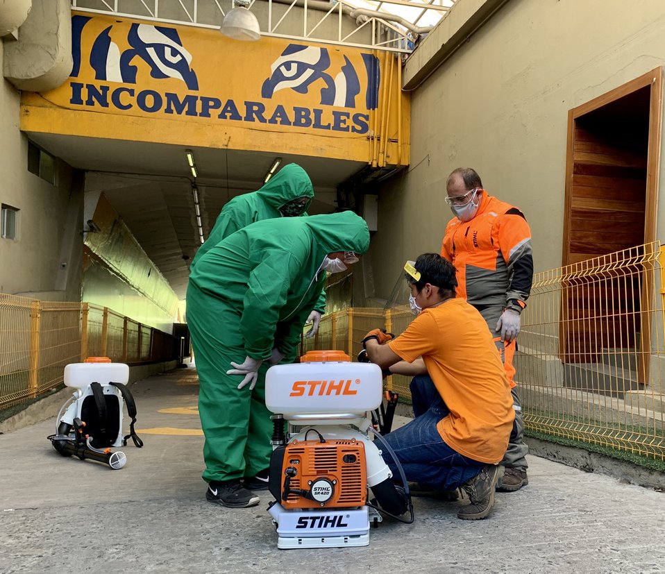 Realizan actividades de sanitización en estadio Universitario (Twitter: @TigresOficial)