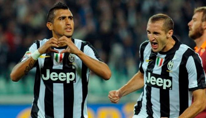 Arturo Vidal y Giorgio Chiellini en la Juventus (EFE)