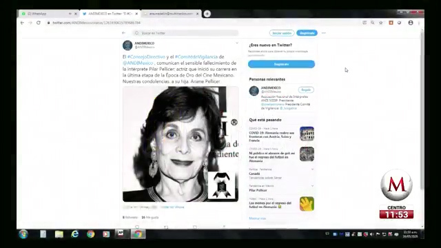 Murió la primera actriz Pilar Pellicer a los 82 años