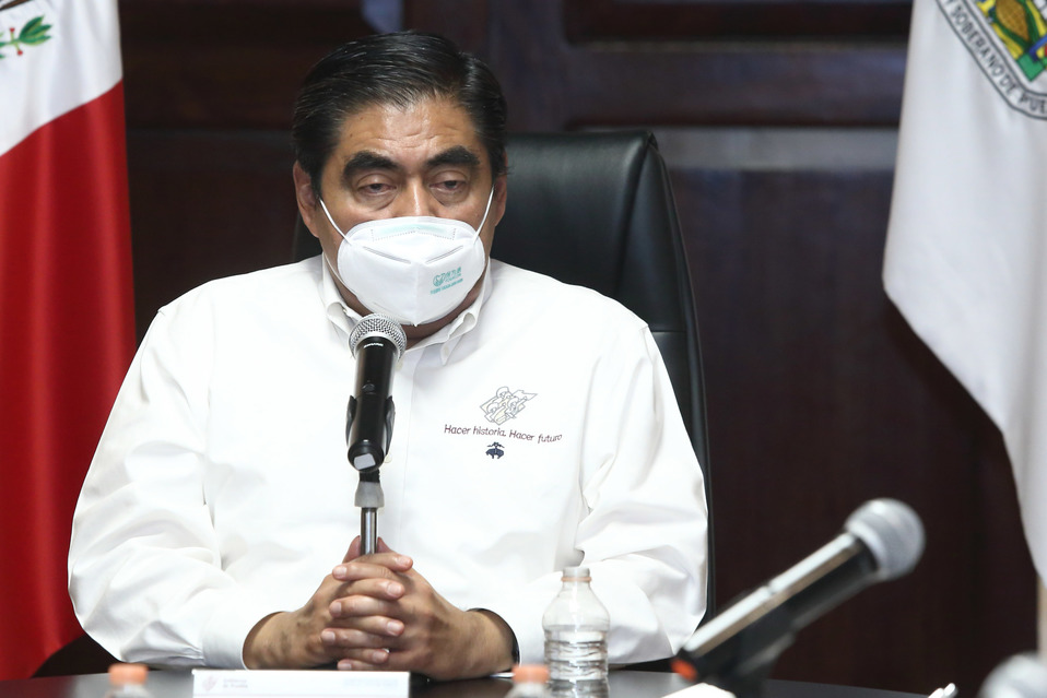 Videoconferencia de Miguel Barbosa Huerta para informar el avance del coronavirus en la entidad. (Agencia Enfoque)