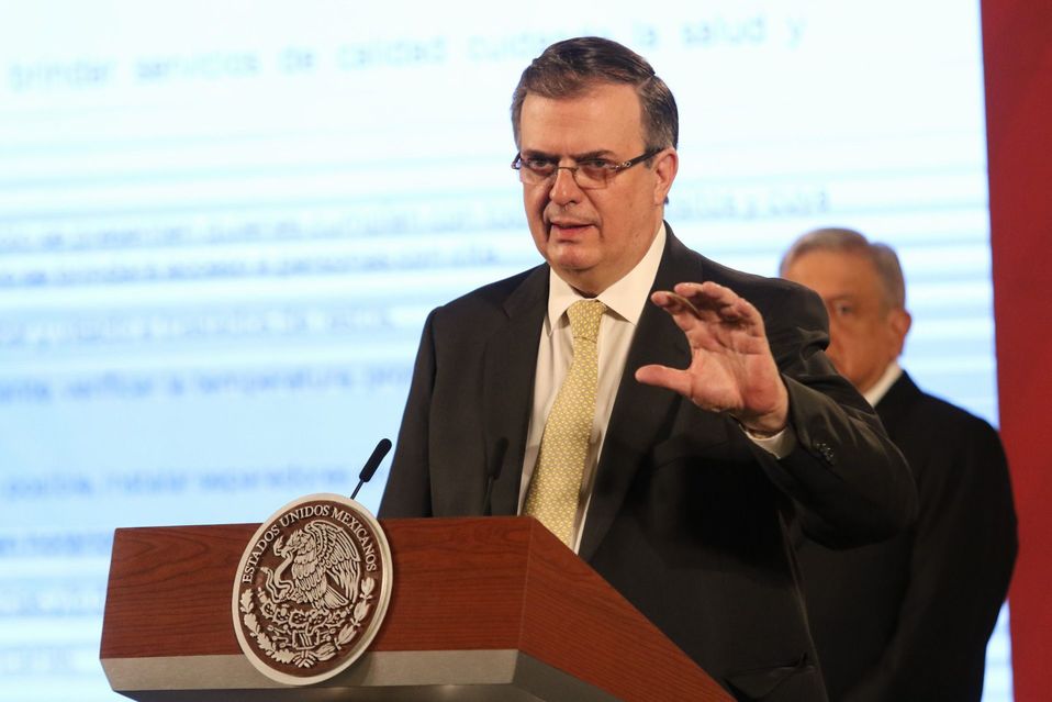 Marcelo Ebrard, secretario de Relaciones Exteriores, en conferencia. (Cuartoscuro)