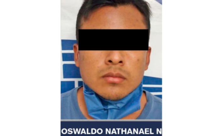 Agentes Estatales de Investigación ubicaron y capturaron a Oswaldo Nathanael N., en el municipio de Santiago Miahuatlán. (Especial)