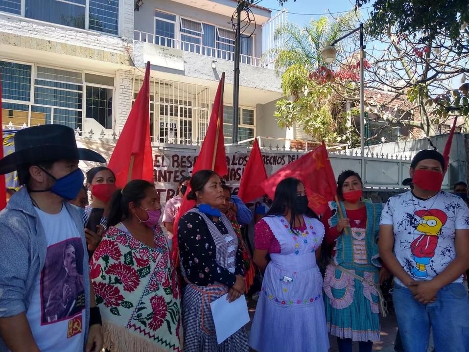 La Coordinación de Indígenas Migrantes de la Zona Metropolitana de Guadalajara se manifestó. (María Ramírez)