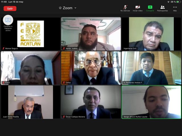 El recién egresado presentó en la plataforma Zoom su examen oral frente a sus sinodales de la FES Acatlán.