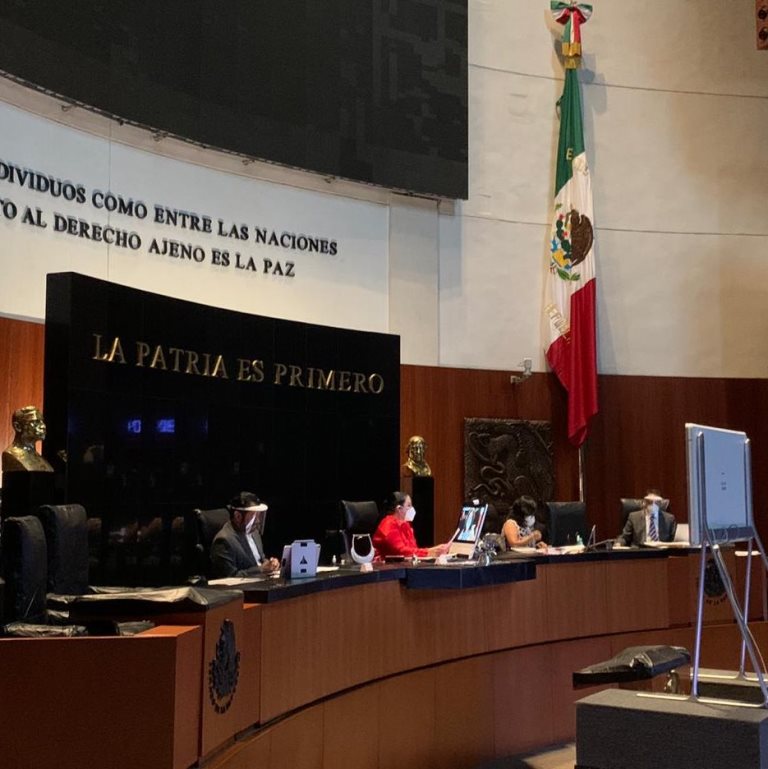 Sesión de la Comisión Permanente en tiempos de coronavirus. (Twitter | @monicaferbal)