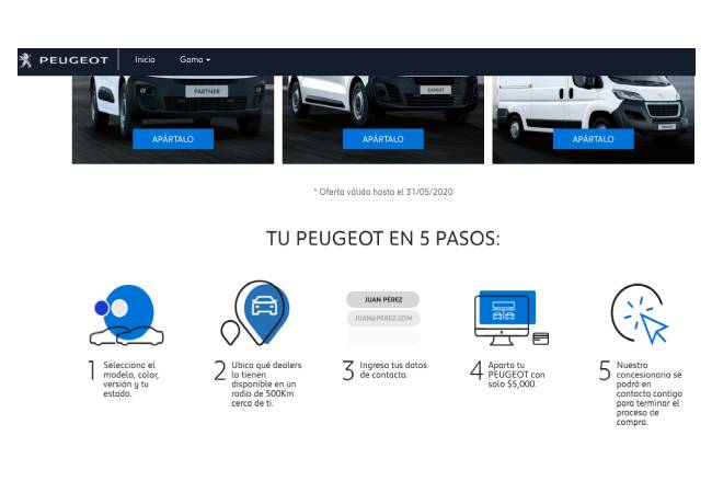Peugeot lanzó su tienda en línea en México. Foto: (Especial)