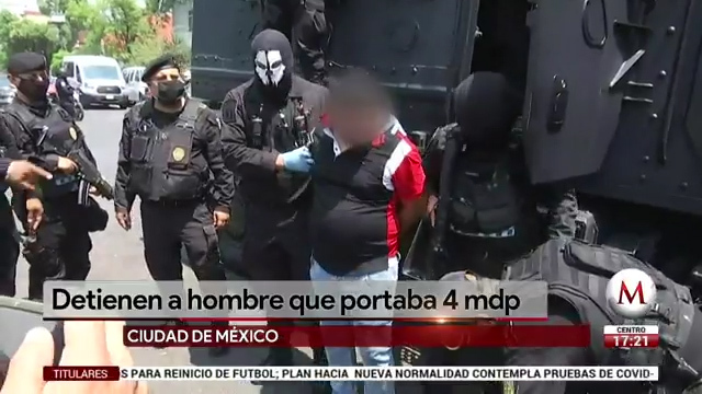Detienen a hombre que portaba 4 mdp en efectivo en CdMx
