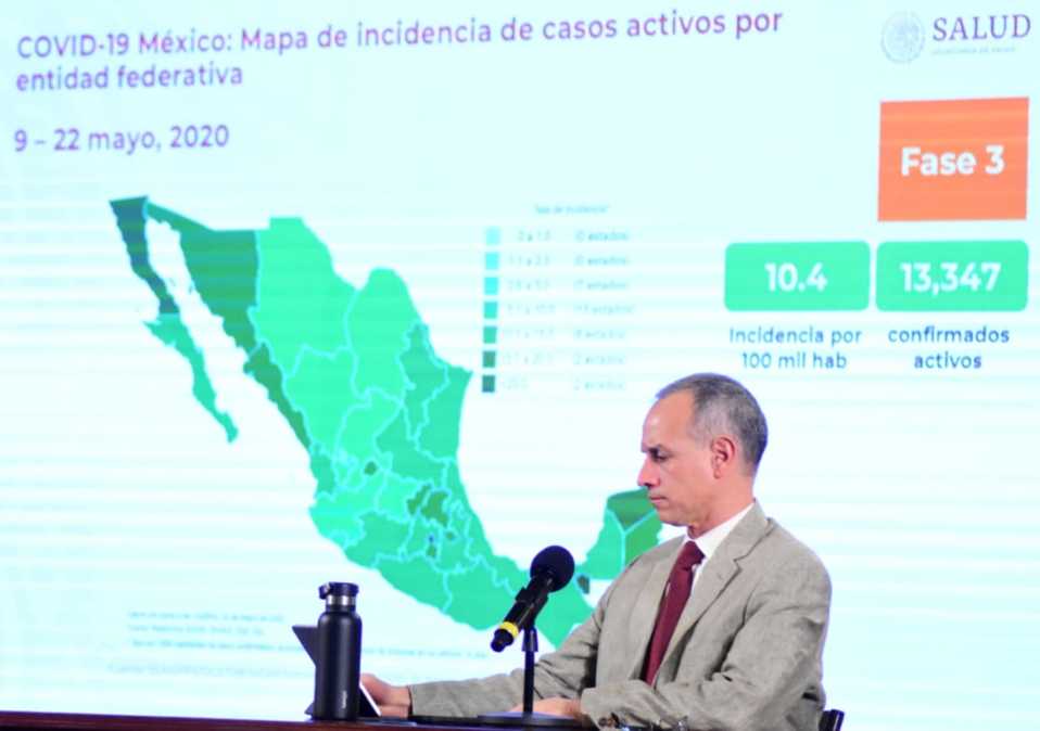 Al 22 de mayo, hay 62 mil 527 casos de coronavirus en México. (Especial)
