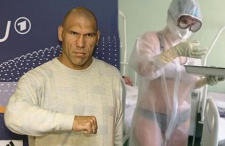 Nikolai Valuyev defiende a enfermera en Rusia (Reuters/Instagram: @newstularu)