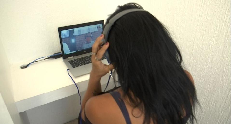 Esta es la sala de videollamadas para que personas privadas de su libertad puedan tener contacto con sus familiares (Elsa Martha Gutiérrez)