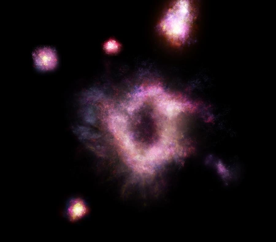 Un tipo de galaxia muy inusual que fue captada por primera vez (James Josephides, Swinburne Astronomy Productions) .