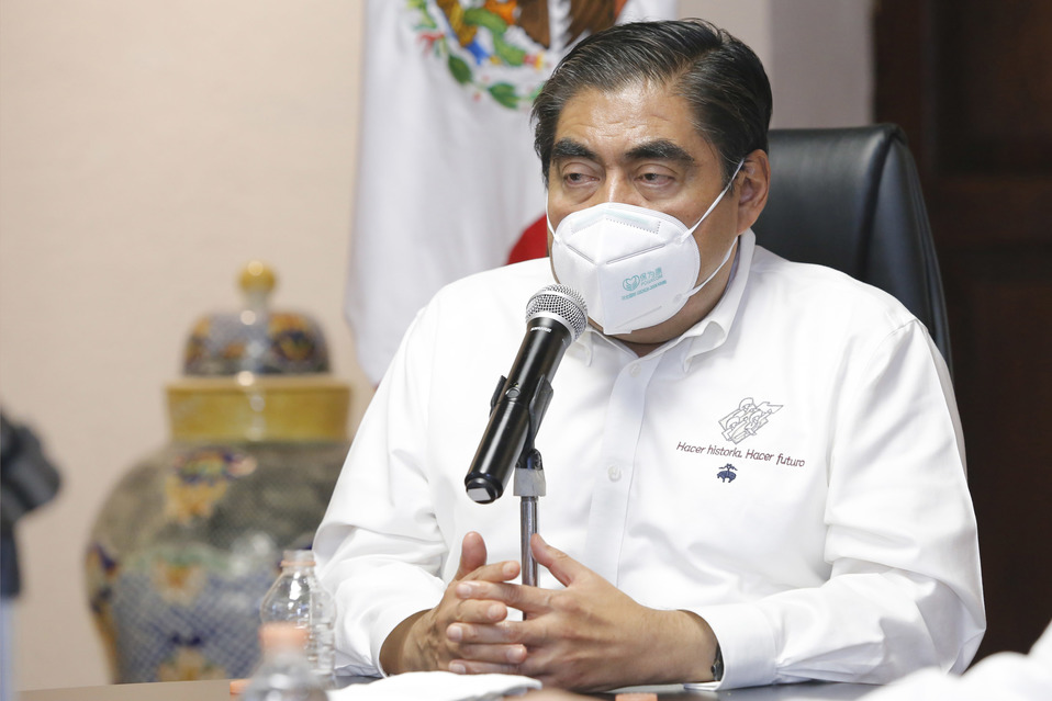 Videoconferencia del gobernador, Luis Miguel Barbosa Huerta. (Agencia Enfoque)