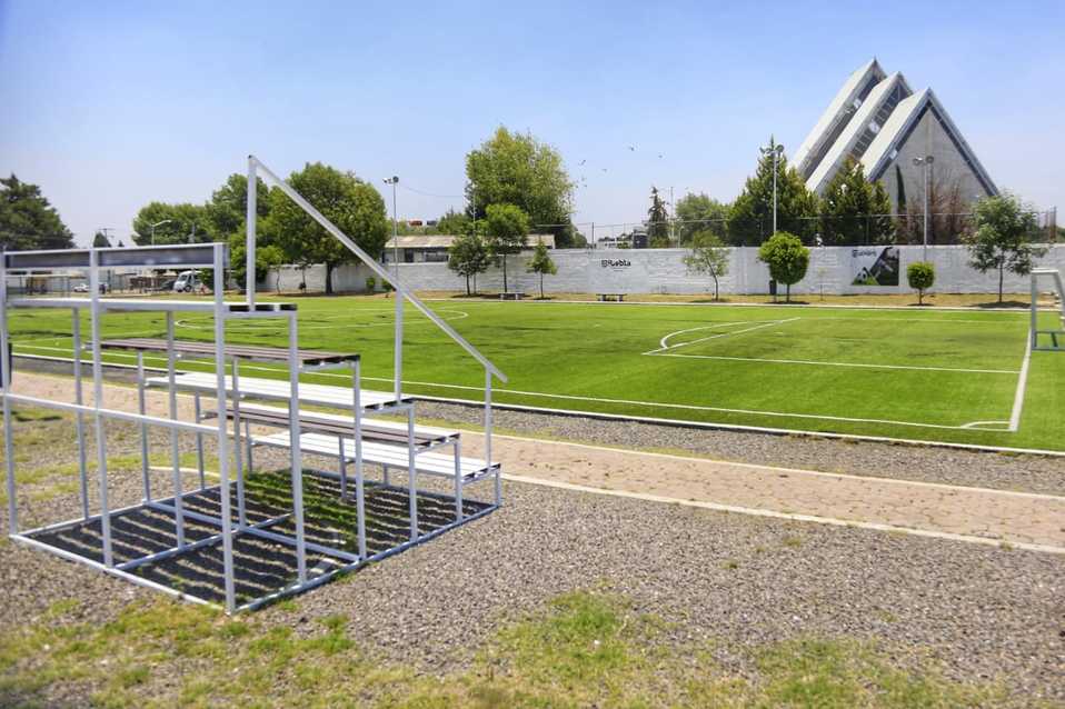 Aspecto actual de la cancha de la unidad habitacional Loma Bella. (Andrés Lobato)