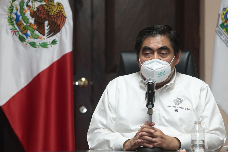 Videoconferencia del gobernador, Luis Miguel Barbosa Huerta. (Agencia Enfoque)