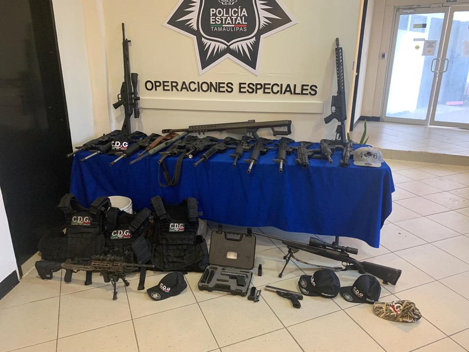 Se logró el aseguramiento de varios arsenales de armas por parte de La Policía Estatal de Tamaulipas