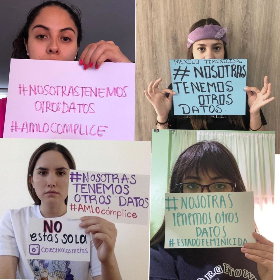 Con el hashtag #NosotrasTenemosOtrosDatos miles de mujeres se manifestaron el pasado 25 de mayo de manera virtual. (Especial)