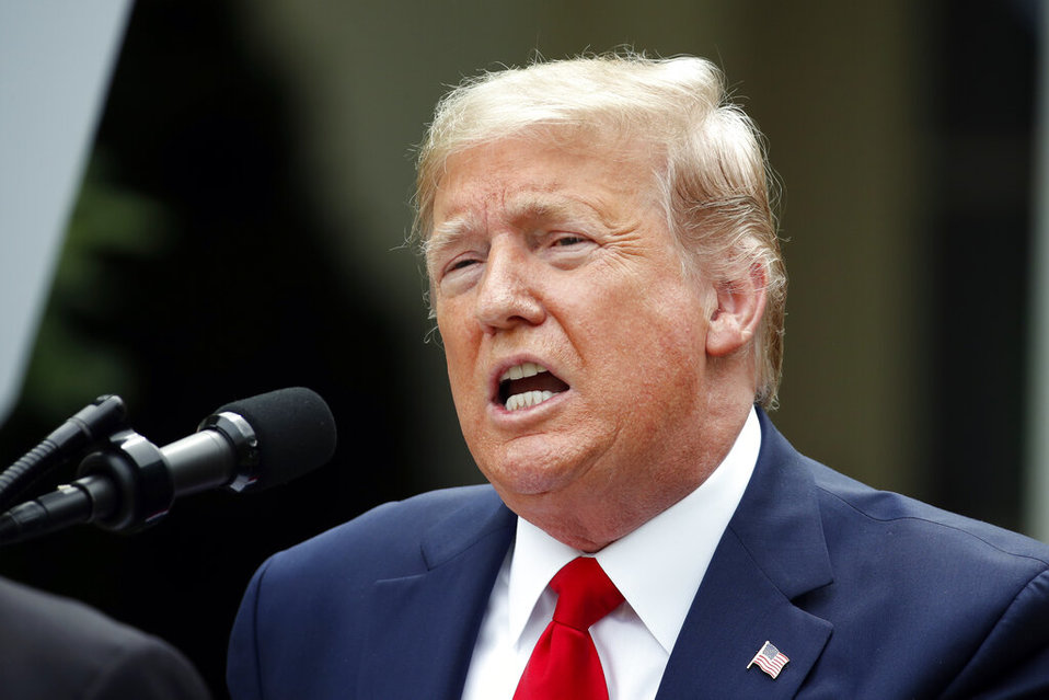 El presidente Donald Trump en conferencia de prensa en la Casa Blanca este 29 de mayo. (AP)