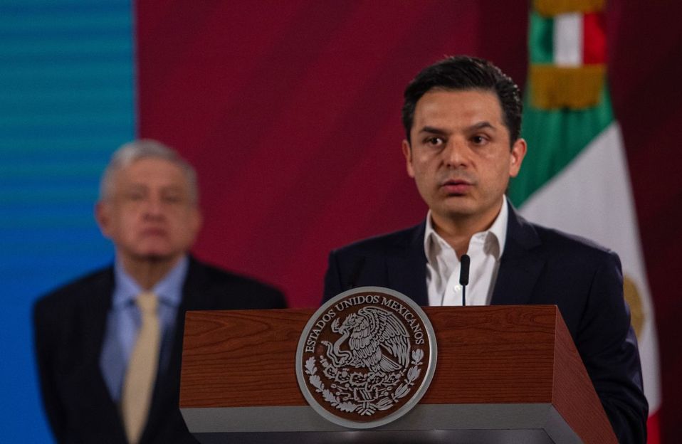 Zoé Robledo en la conferencia matutina del Presidente. (Cuartoscuro)