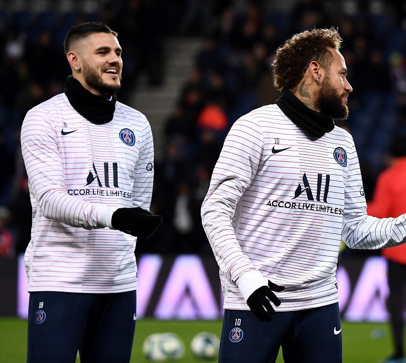 Mauro Icardi y Neymar, jugadores del PSG (AFP)