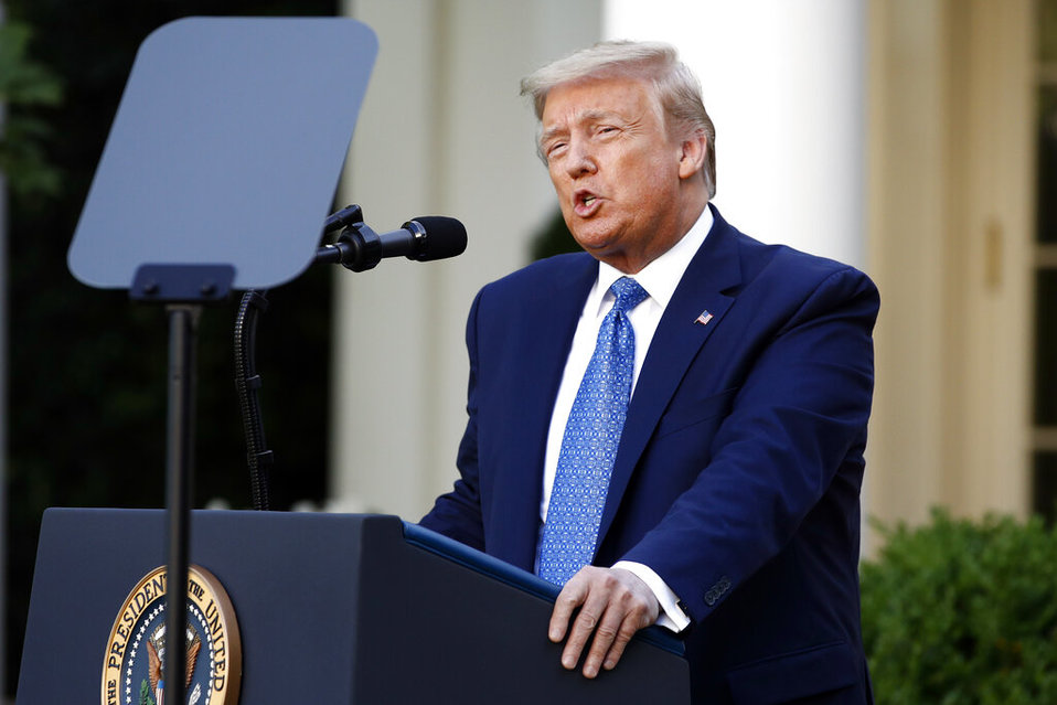 Donald Trump en su anuncio ha la nación desde la Casa Blanca. (AP)