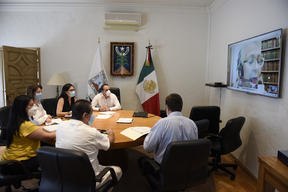 El gobernador de Morelos, Cuauhtémoc Blanco, partició en una videoconferencia.