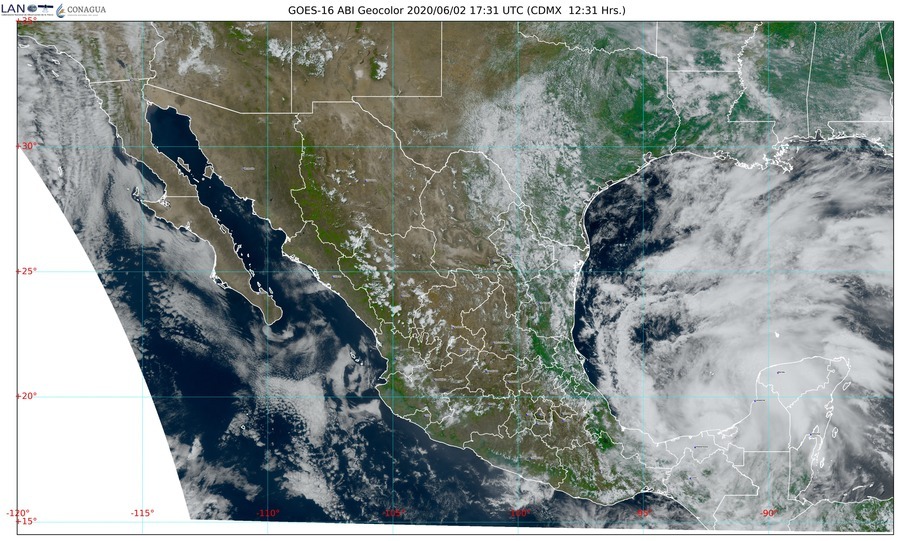Imagen satelital de la tormenta tropical Cristóbal. (Foto: Conagua)