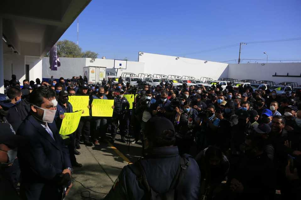 Protestas de la policía estatal.  (Andrés Lobato)