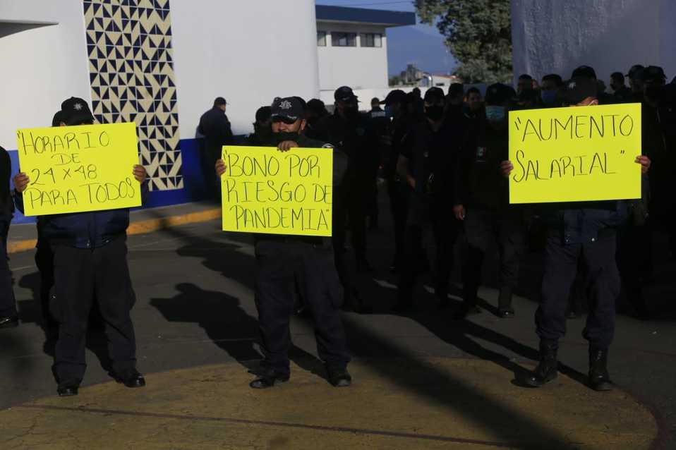 Aumento a policías estatales será de dos dígitos: Miguel Barbosa. (Andrés Lobato)