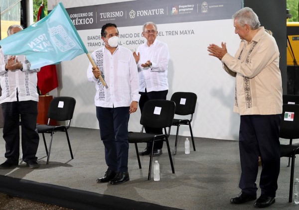Banderazo de inicio de las obras del Tren Maya en Quintana Roo.