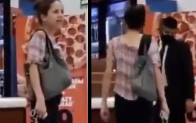 #LadyPizza amenaza con 'rafagear' la pizzería. (Captura)