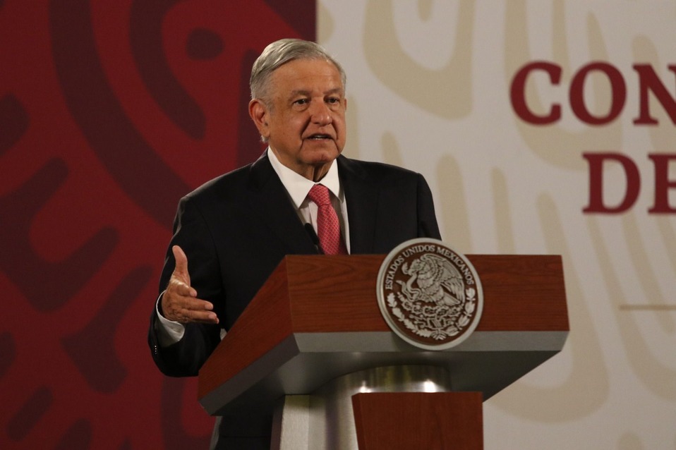 López Obrador durante su conferencia de prensa de hoy. (Cuartoscuro)