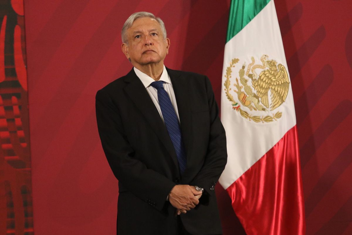 El Presidente en Palacio Nacional durante su conferencia de prensa. (Cuartoscuro)