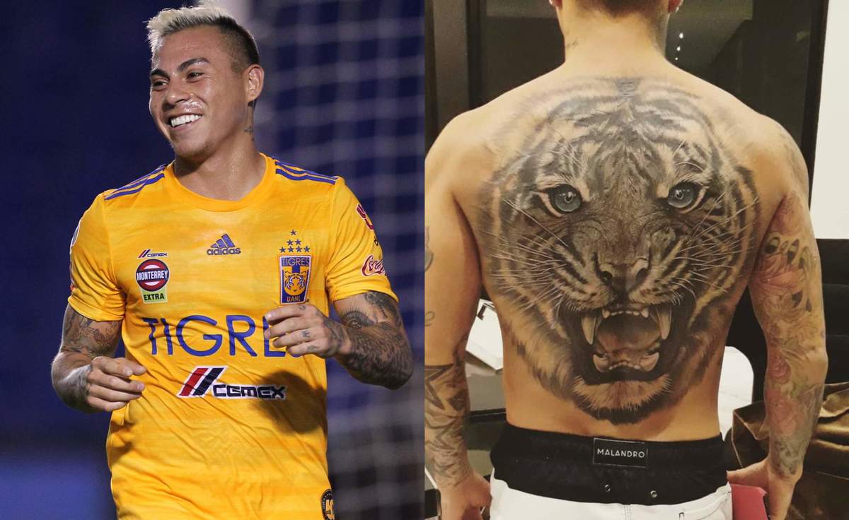 Tigres presume el tatuaje de Eduardo Vargas (Imago7 / Twitter @TigresOficial)