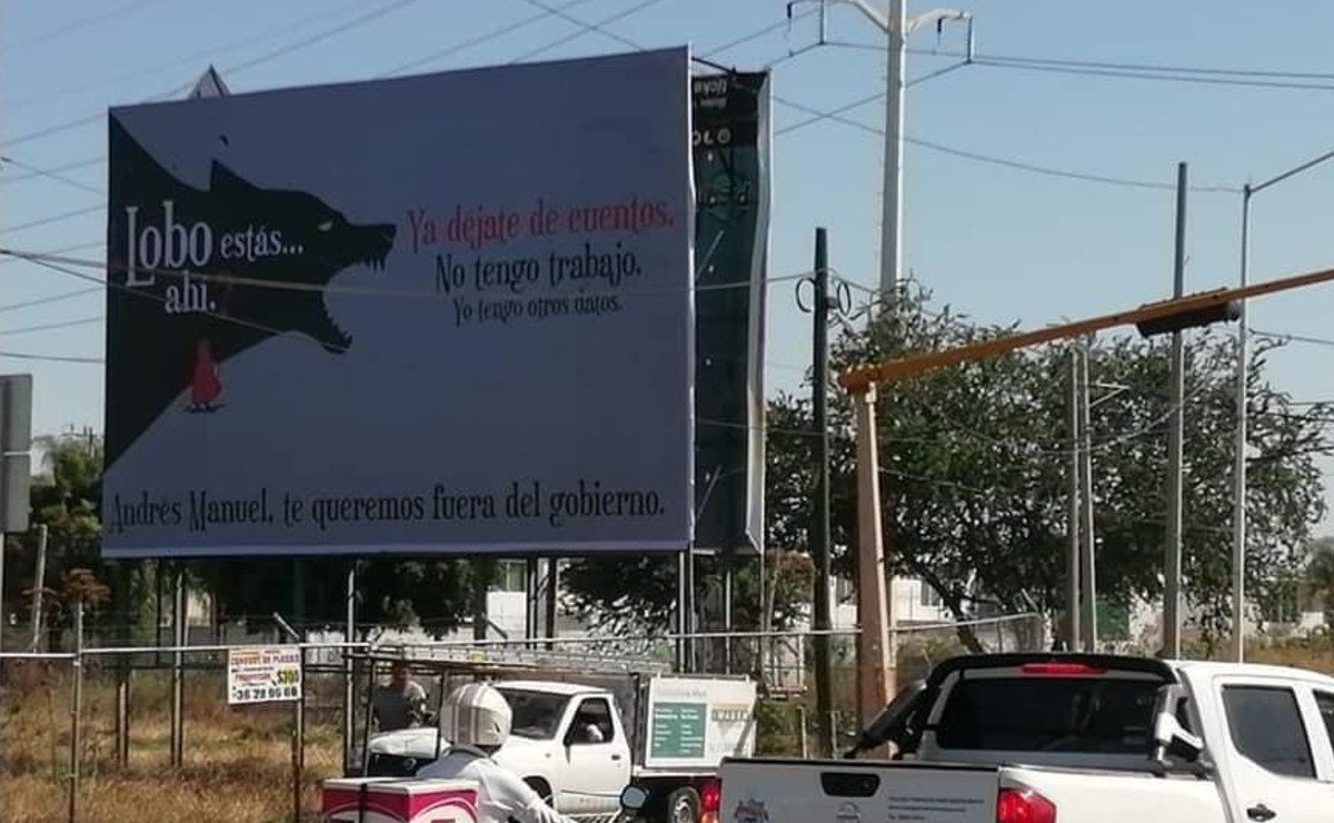 Uno de los espectaculares que aparecieron en Zapopan, Jalisco. (Especial)