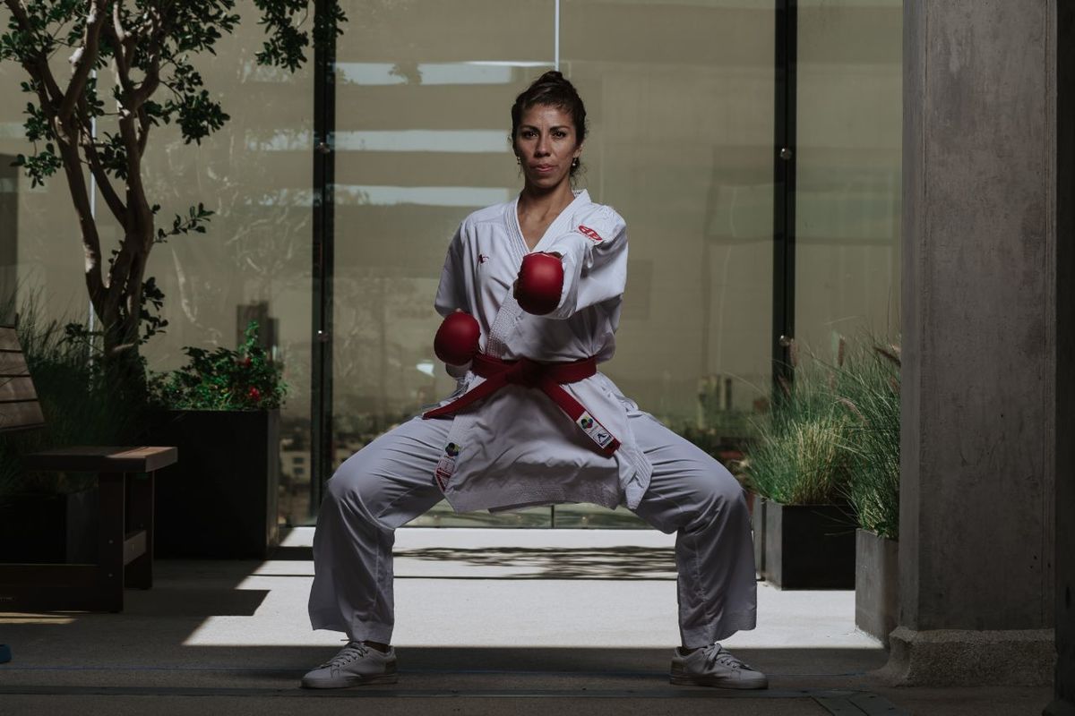Arreola se prepara desde casa para la Premier League de la Federación Mundial de Karate. (Especial)