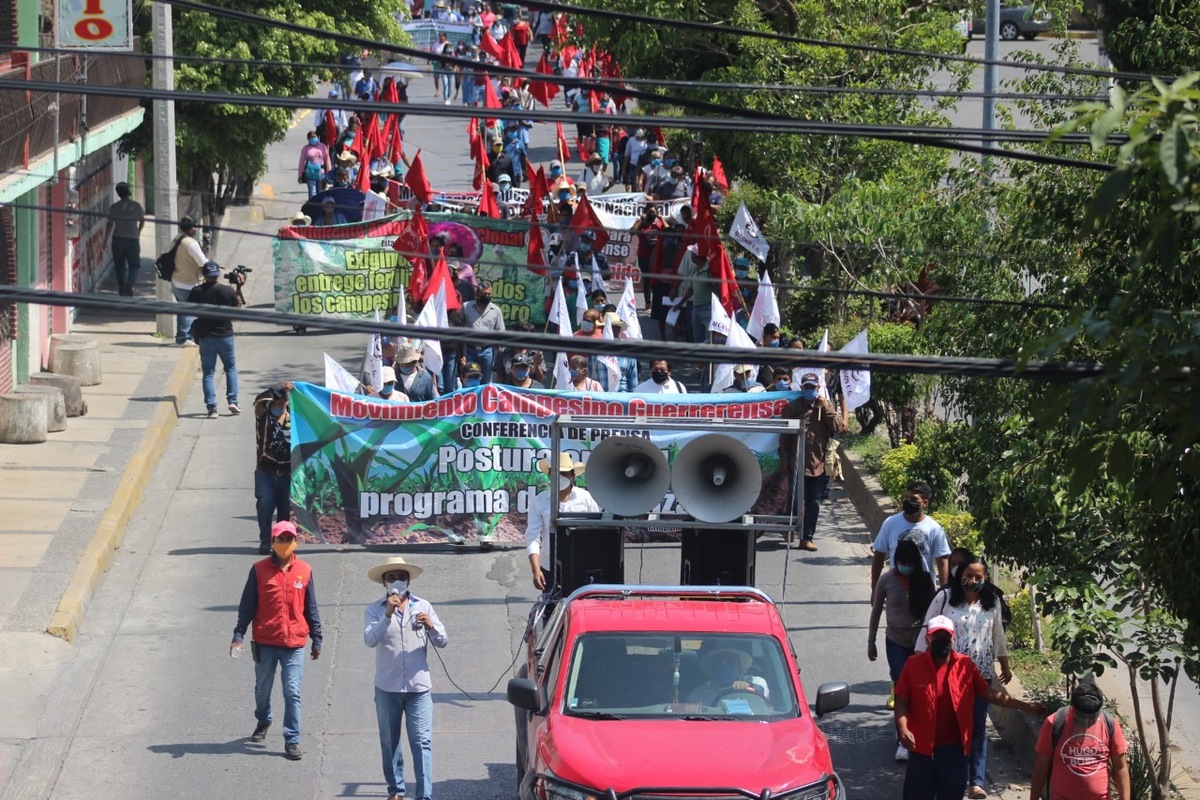 Los campesinos se manifestaron en Chilpancingo.