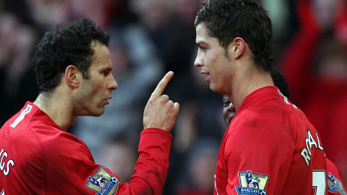 Ryan Giggs y Cristiano Ronaldo (AFP)