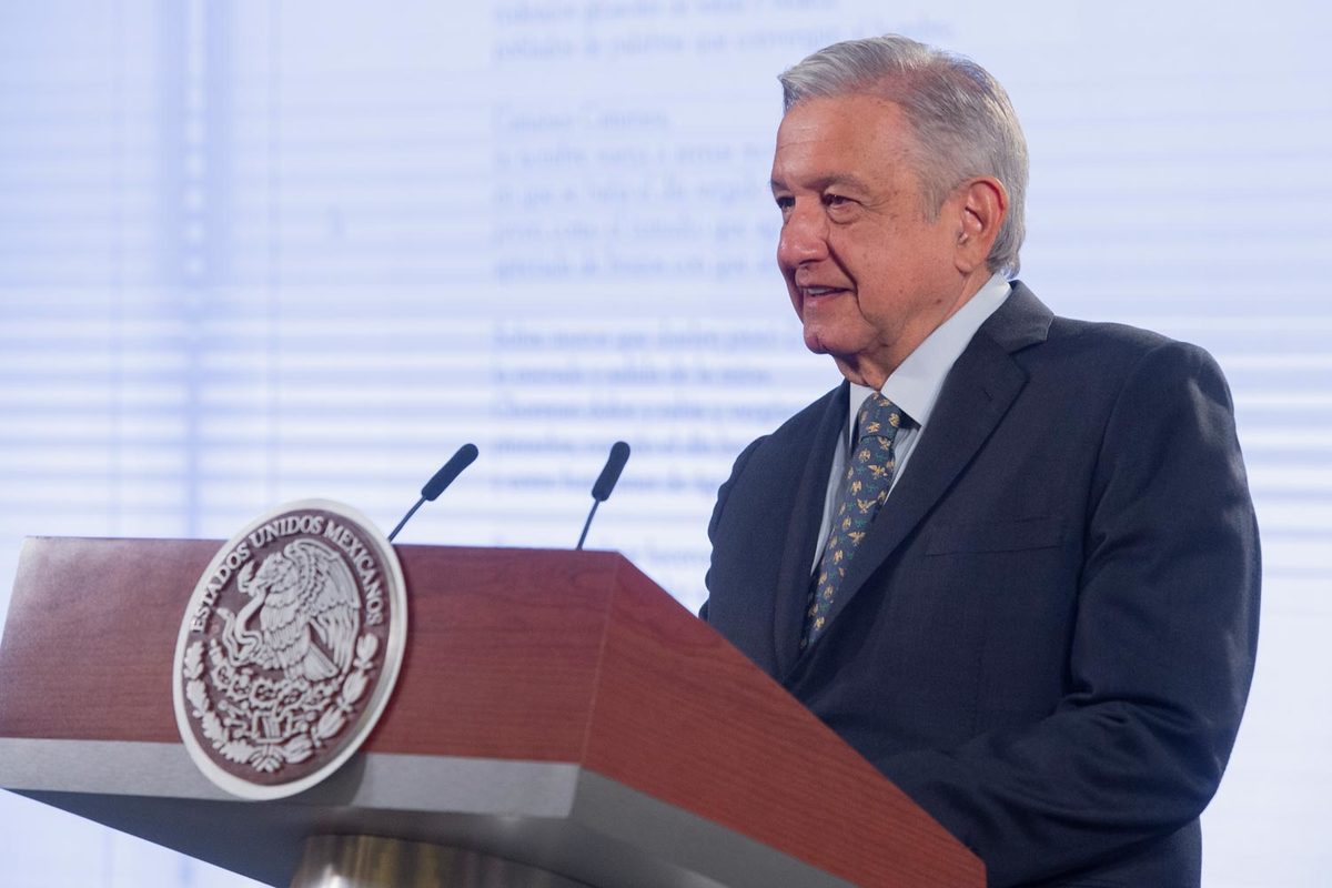 López Obrador en conferencia Mañanera de hoy en Palacio Nacional. (Gobierno de México)