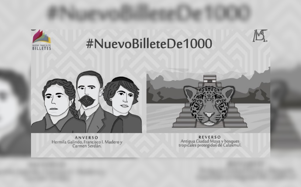 Diseño del billete de 1000 pesos. (Banxico)